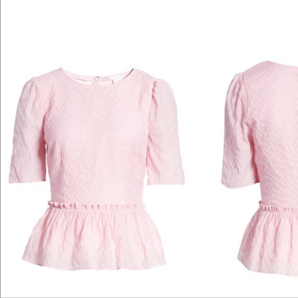 Rachel Parcell peplum pink blouse XS